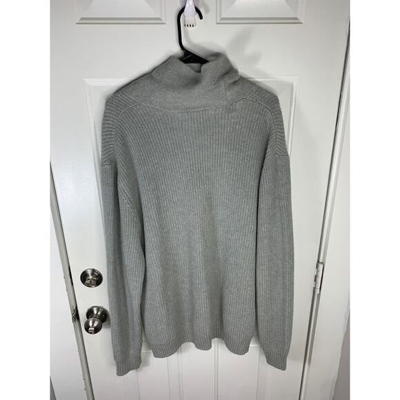 Nautica Mens Gray Ribbed Shawl Collar Sweater XL - Picture 2 of 8